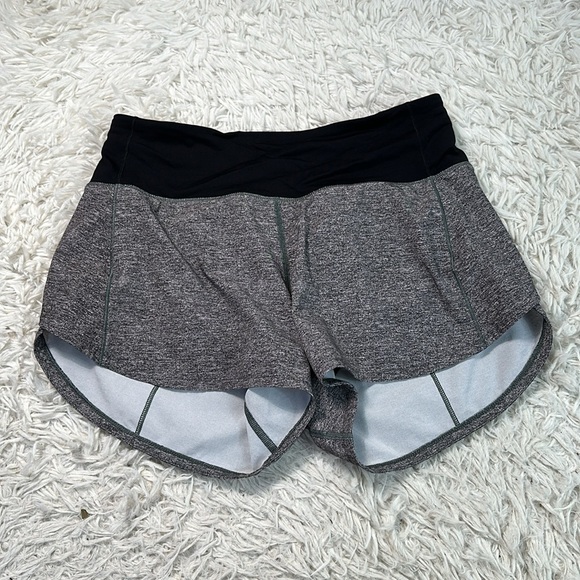 Lululemon Speed Up Short Long *4" Updated Fit Heather Lux Multi Black / Black - Picture 1 of 5